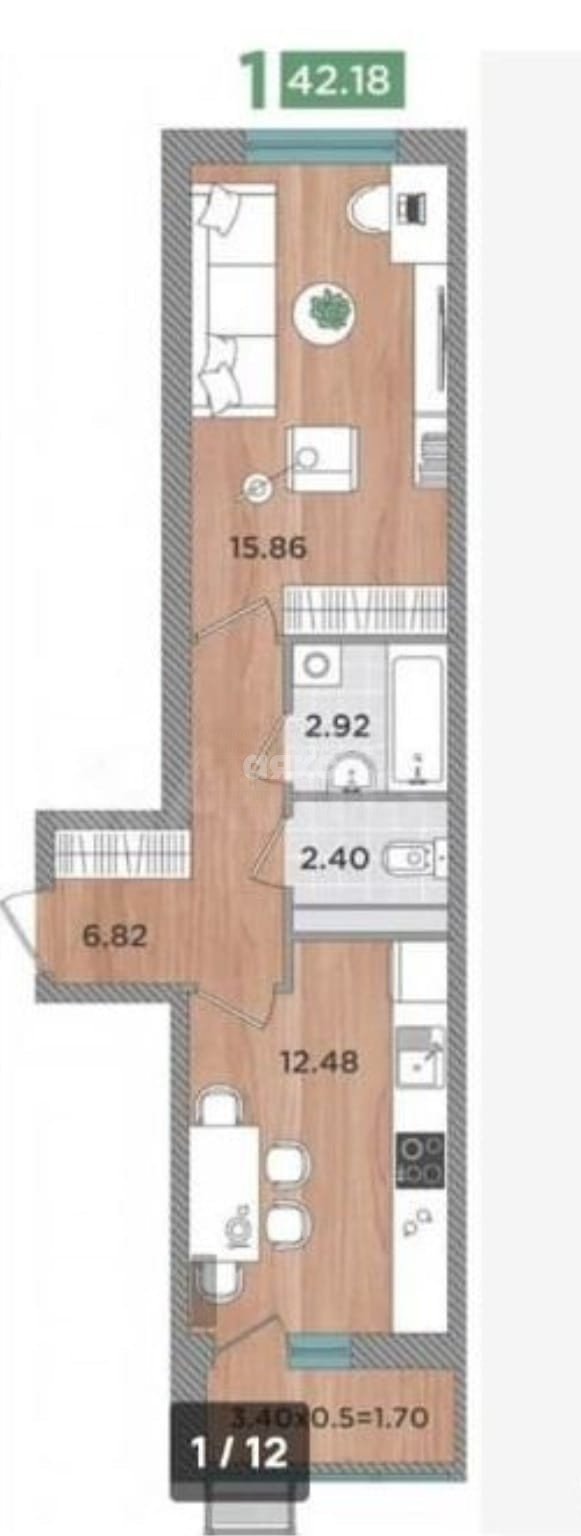 Фото №27: 1-комнатная квартира 42 м² - Темрюк, ул. Дальняя, 30