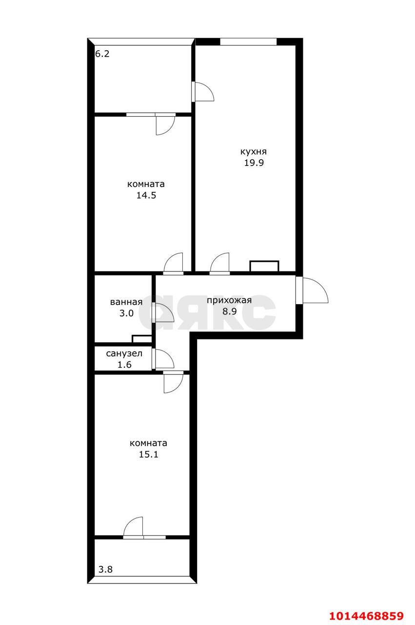 Фото №15: 2-комнатная квартира 70 м² - Краснодар, Любимово, 2