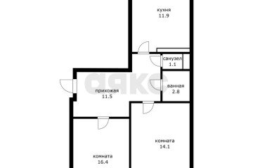 Фото №1: 2-комнатная квартира 57 м² - Краснодар, мкр. Военный городок № 109, ул. Кореновская, 73