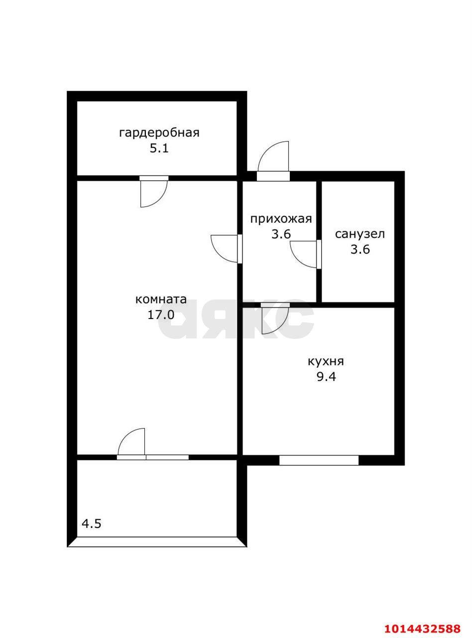 Фото №15: 1-комнатная квартира 43 м² - Краснодар, Прикубанский внутригородской округ, мкр. Славянский, ул. Заполярная, 35к4