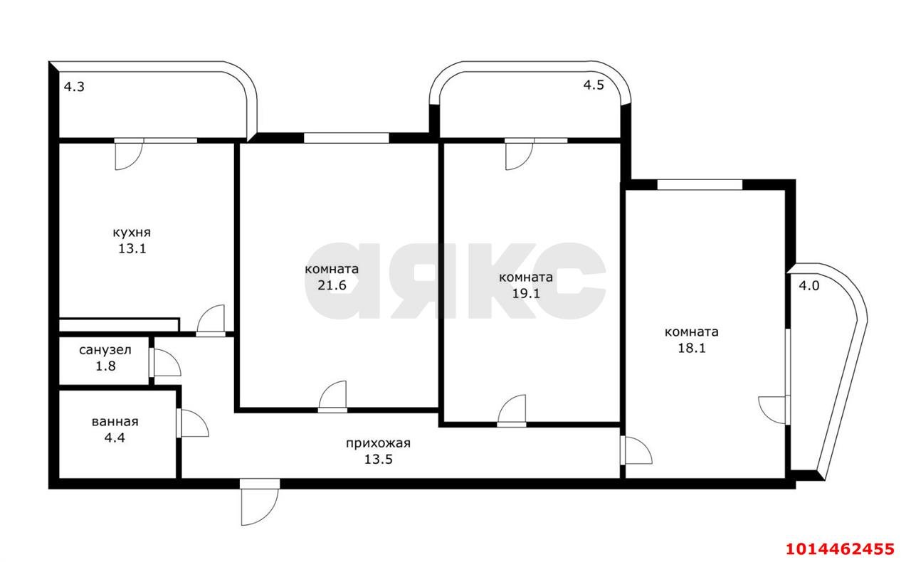Фото №1: 3-комнатная квартира 104 м² - Краснодар, жилой комплекс Большая Таманская, ул. Таманская, 153к1