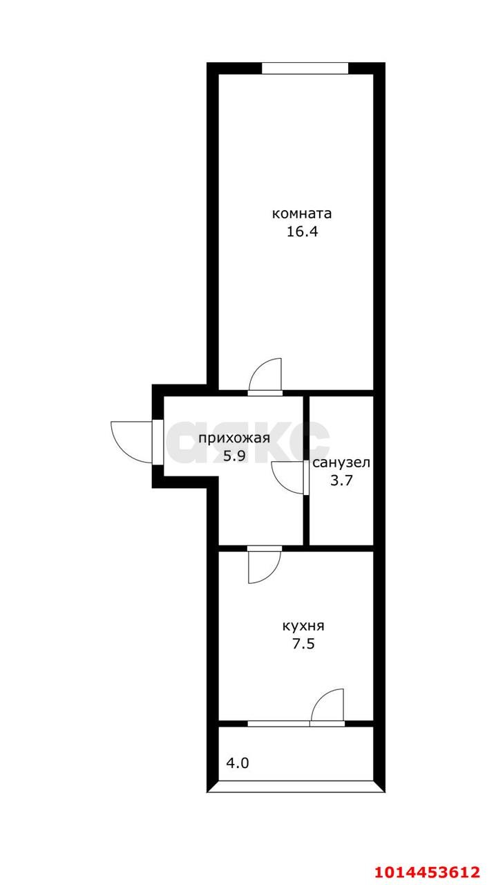 Фото №14: 1-комнатная квартира 38 м² - Краснодар, Музыкальный, ул. имени Сергея Есенина, 137