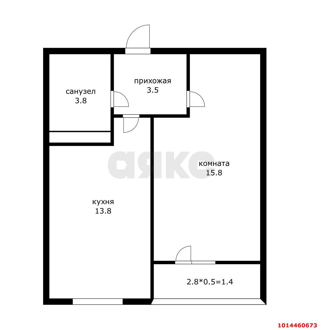 Фото №8: 1-комнатная квартира 41 м² - Краснодар, Фестивальный, ул. Круговая, 4/1