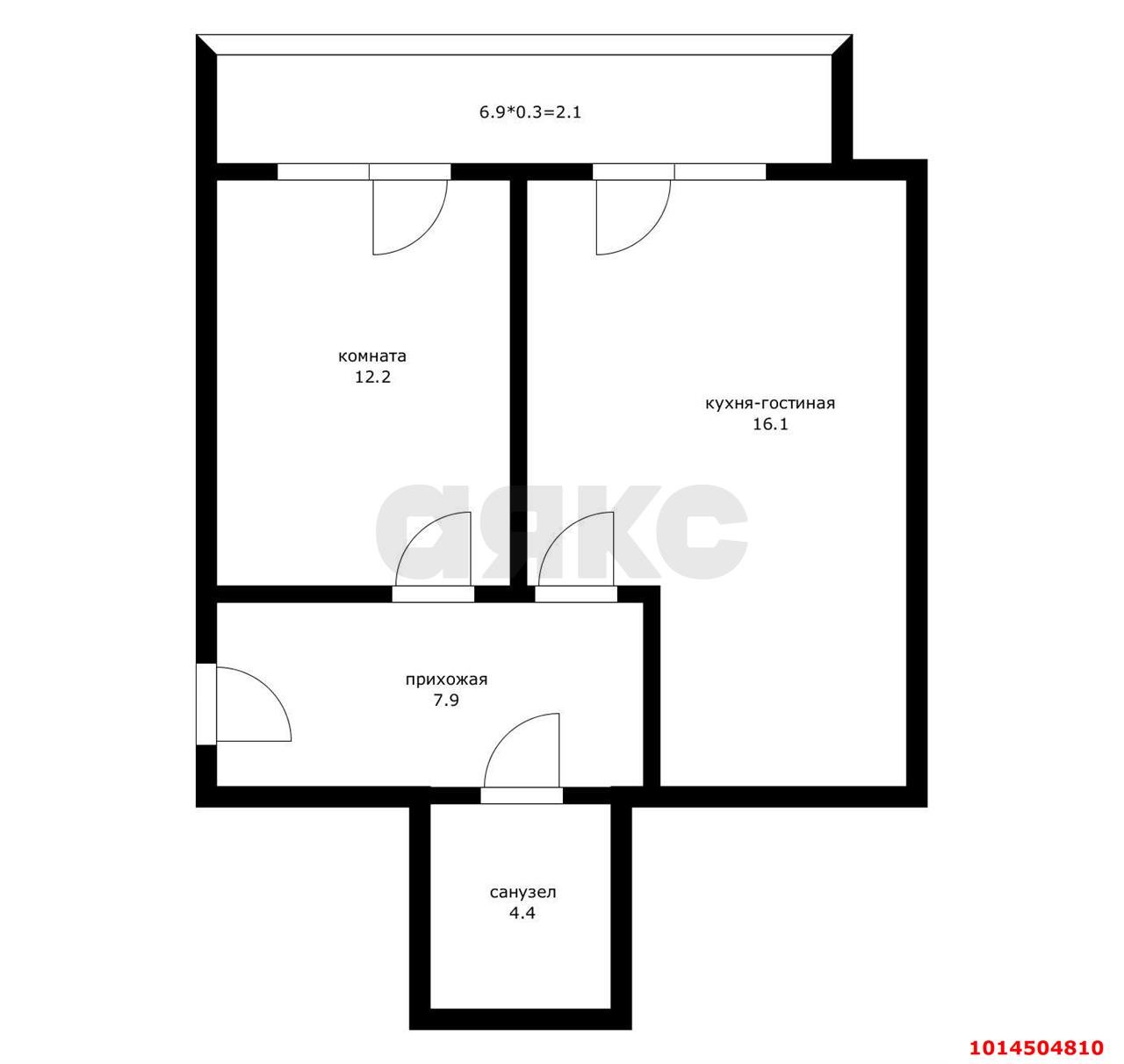 Фото №8: 1-комнатная квартира 55 м² - Новая Адыгея, мкр. жилой комплекс Золотая линия 2, ул. Бжегокайская, 25к1