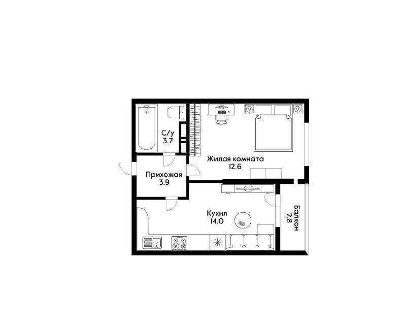 Фото №20: 1-комнатная квартира 37 м² - Краснодар, Прикубанский внутригородской округ, мкр. жилой комплекс Самолёт-4, ул. Константина Гондаря, 103