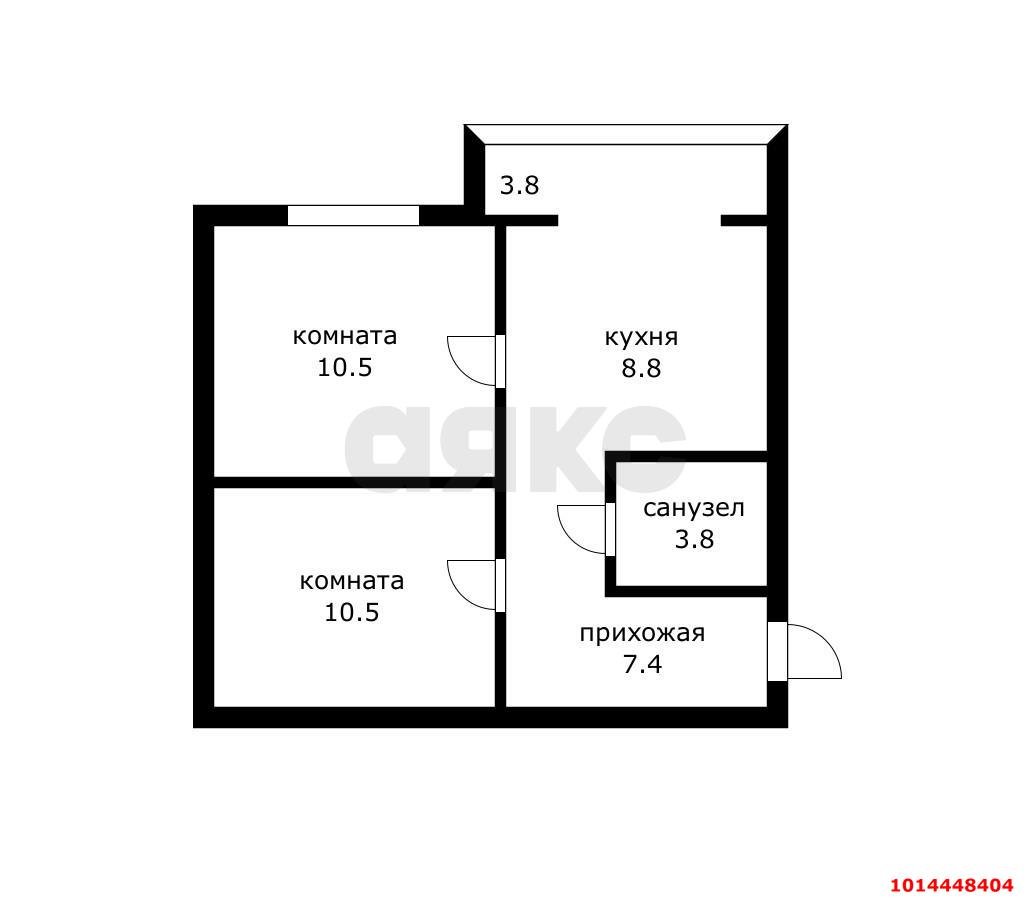 Фото №14: 2-комнатная квартира 45 м² - Краснодар, Прикубанский внутригородской округ, Завод Радиоизмерительных Приборов, п. Калинино, ул. Российская, 383