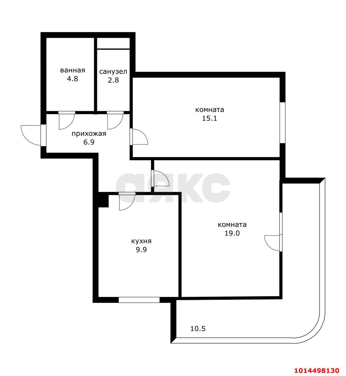 Фото №3: 2-комнатная квартира 69 м² - Краснодар, жилой комплекс Возрождение, ул. имени 40-летия Победы, 125