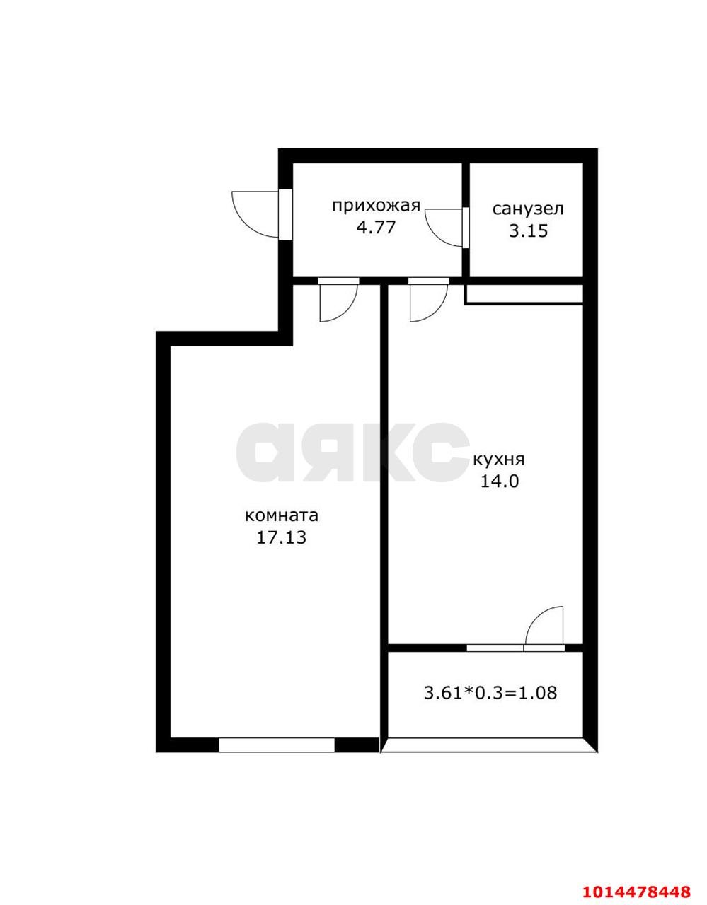 Фото №4: 1-комнатная квартира 43 м² - Краснодар, жилой комплекс Цветы, ул. Круговая, 4Вк1