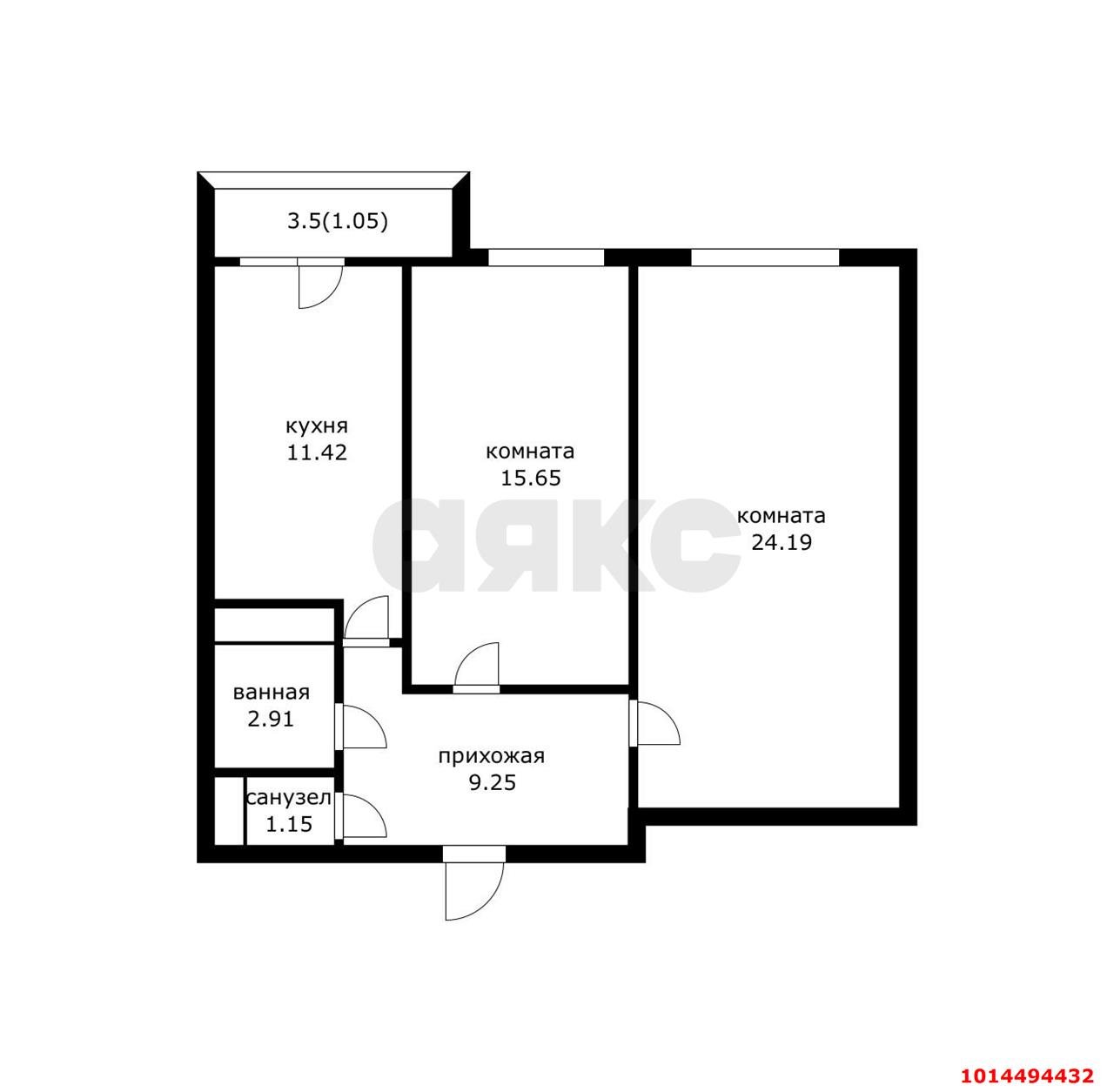 Фото №6: 2-комнатная квартира 68 м² - Краснодар, Гидростроителей, пр-кт имени писателя Знаменского, 9к1