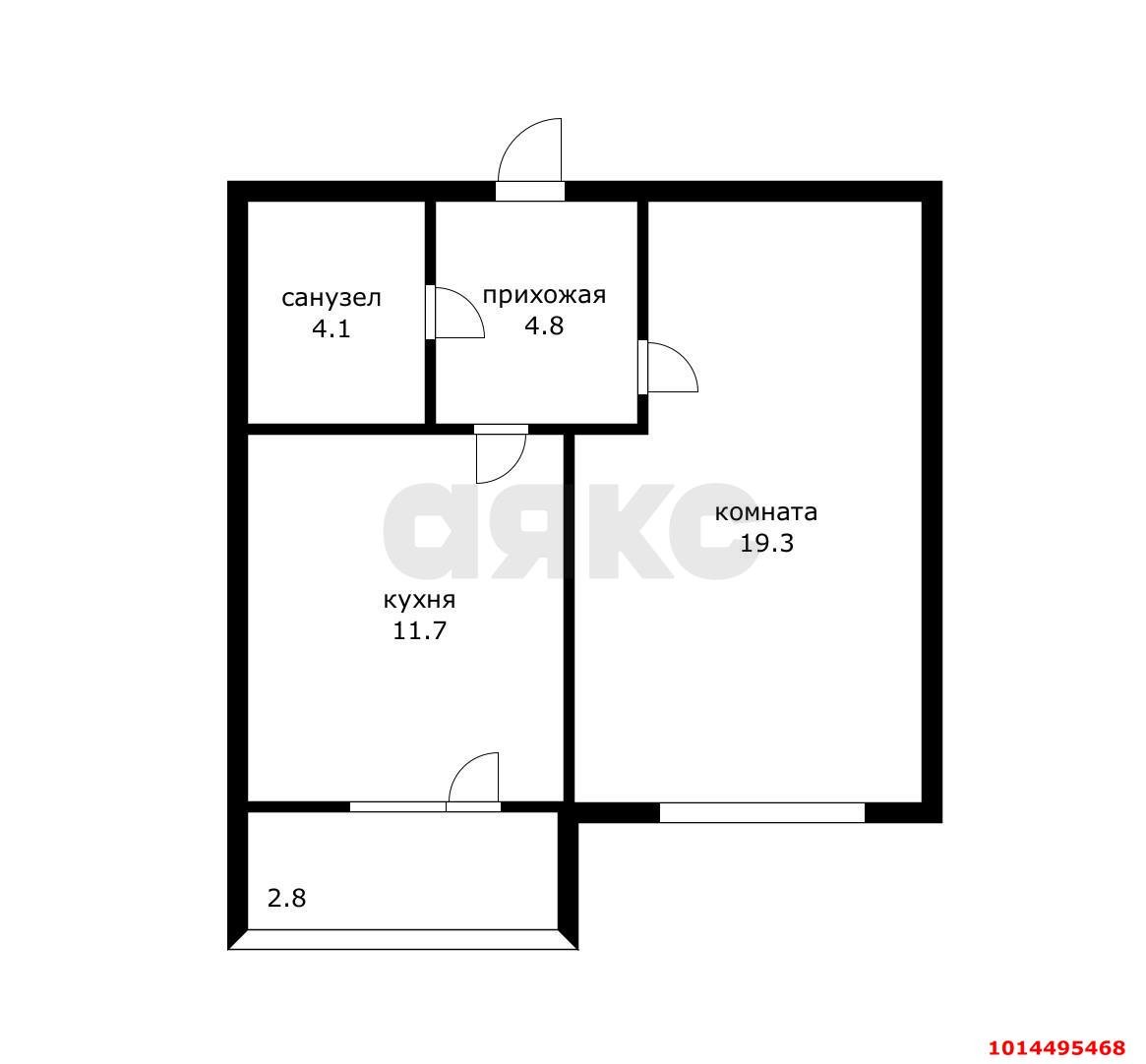 Фото №2: 1-комнатная квартира 42 м² - Тлюстенхабль, ул. Кубанская, 18