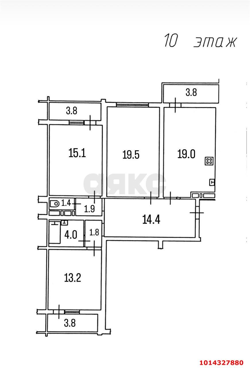Фото №17: 3-комнатная квартира 90 м² - Краснодар, Московский, ул. им. Байбакова Н.К., 14