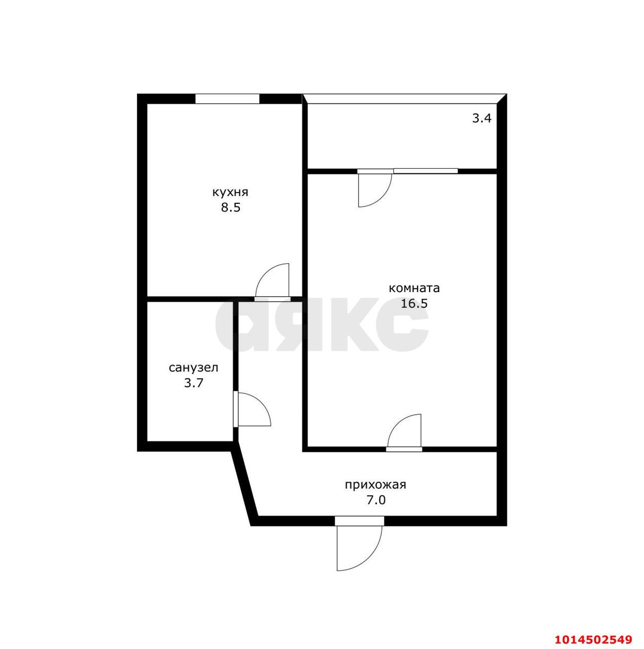Фото №1: 1-комнатная квартира 37 м² - Краснодар, Калинино, б-р Интернациональный, 110/1Б