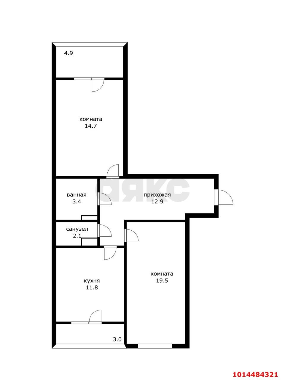 Фото №6: 2-комнатная квартира 64 м² - Краснодар, имени Петра Метальникова, ул. Евгении Жигуленко, 26