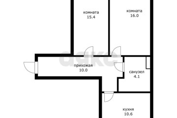 Фото №1: 2-комнатная квартира 56 м² - Адыгейск, ул. Коммунистическая, 12