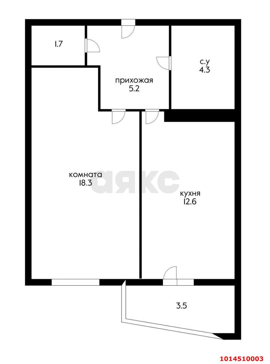 Фото №13: 1-комнатная квартира 42 м² - Краснодар, жилой комплекс Валентина, ул. имени Дзержинского, 64/2