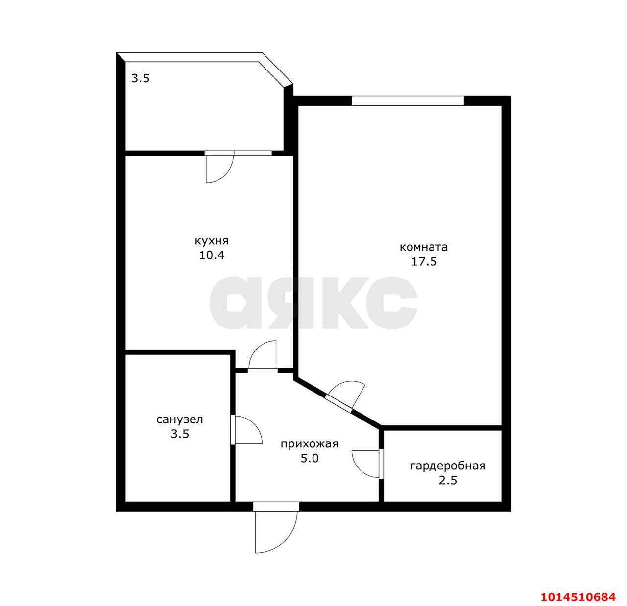 Фото №11: 1-комнатная квартира 42 м² - Краснодар, 4-й квартал, ул. имени Героя Николая Шевелёва, 5