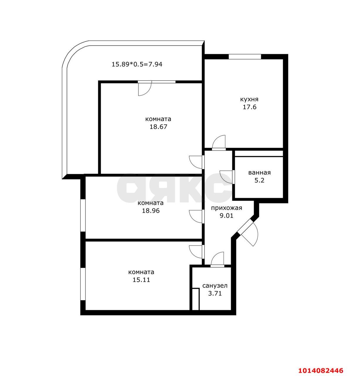 Фото №14: 3-комнатная квартира 96 м² - Краснодар, жилой комплекс На Стахановской, ул. Стахановская, 1/5к3