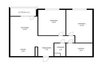 Фото №1: 2-комнатная квартира 54 м² - Краснодар, мкр. жилой комплекс Дыхание, ул. Лётчика Позднякова, 2к14