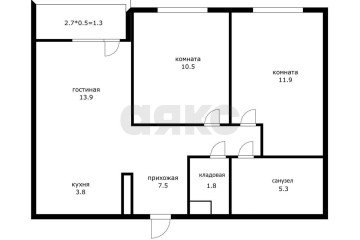 Фото №1: 2-комнатная квартира 57 м² - Краснодар, мкр. жилой комплекс Дыхание, ул. Лётчика Позднякова, 2к14