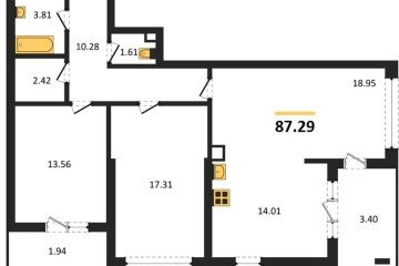Фото №1: 2-комнатная квартира 87 м² - Знаменский, мкр. Родные Просторы, 