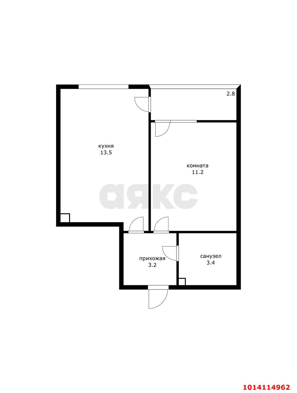 Фото №14: 1-комнатная квартира 31 м² - Краснодар, жилой комплекс Самолёт, ул. Западный Обход, 39/2