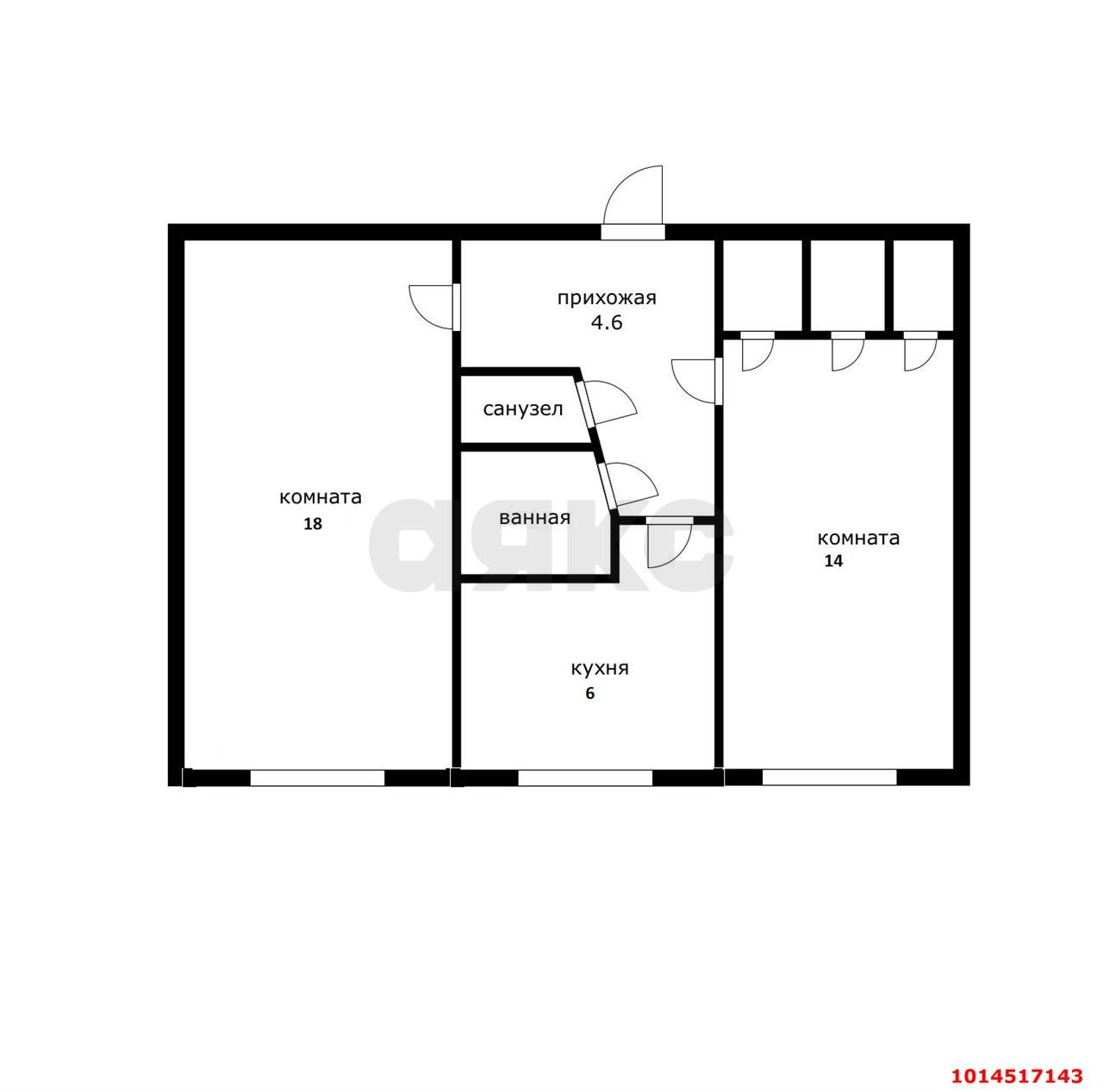 Фото №10: 2-комнатная квартира 44 м² - Краснодар, Авиагородок, ул. Авиагородок, 21
