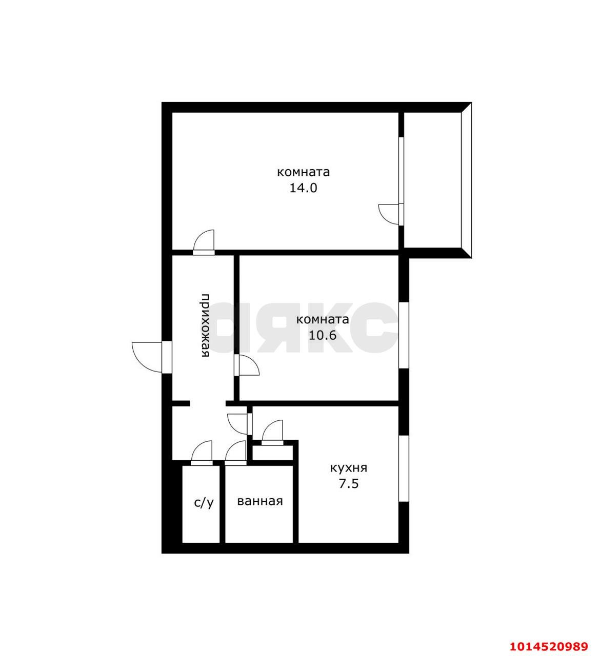 Фото №3: 2-комнатная квартира 44 м² - Краснодар, Комсомольский, ул. Уральская, 202