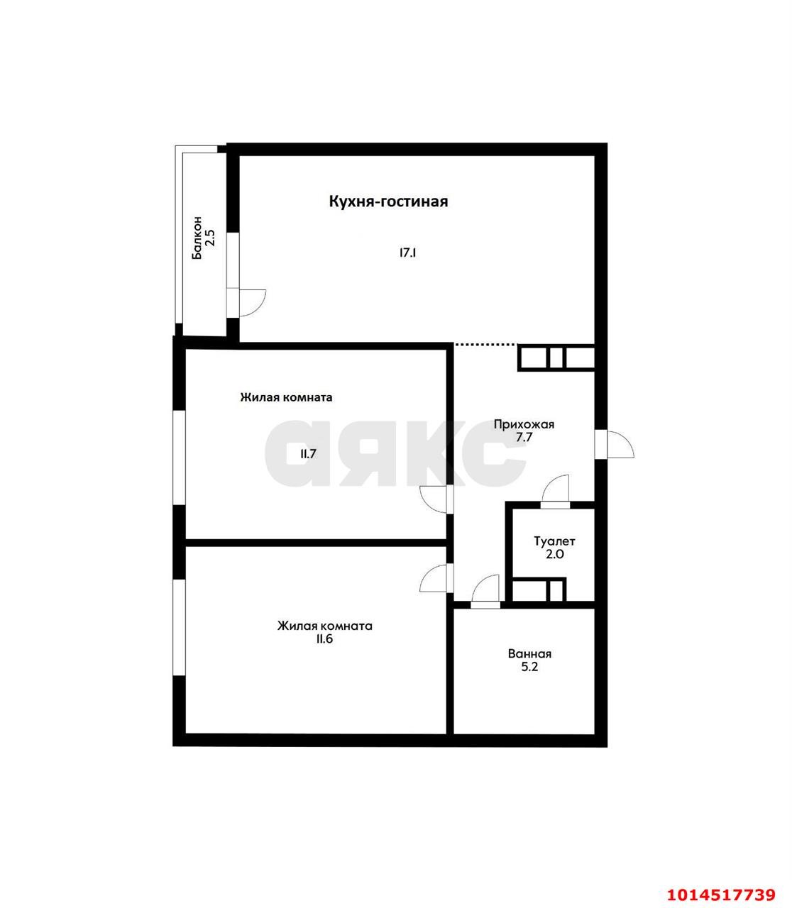 Фото №2: 2-комнатная квартира 58 м² - Краснодар, жилой комплекс Дыхание, ул. Лётчика Позднякова, 2