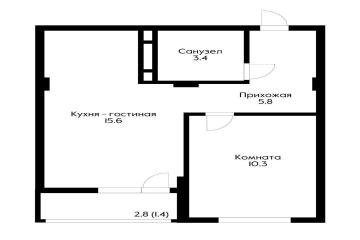 Фото №3: 1-комнатная квартира 36 м² - Краснодар, мкр. Фестивальный, ул. Круговая, 4/1к4