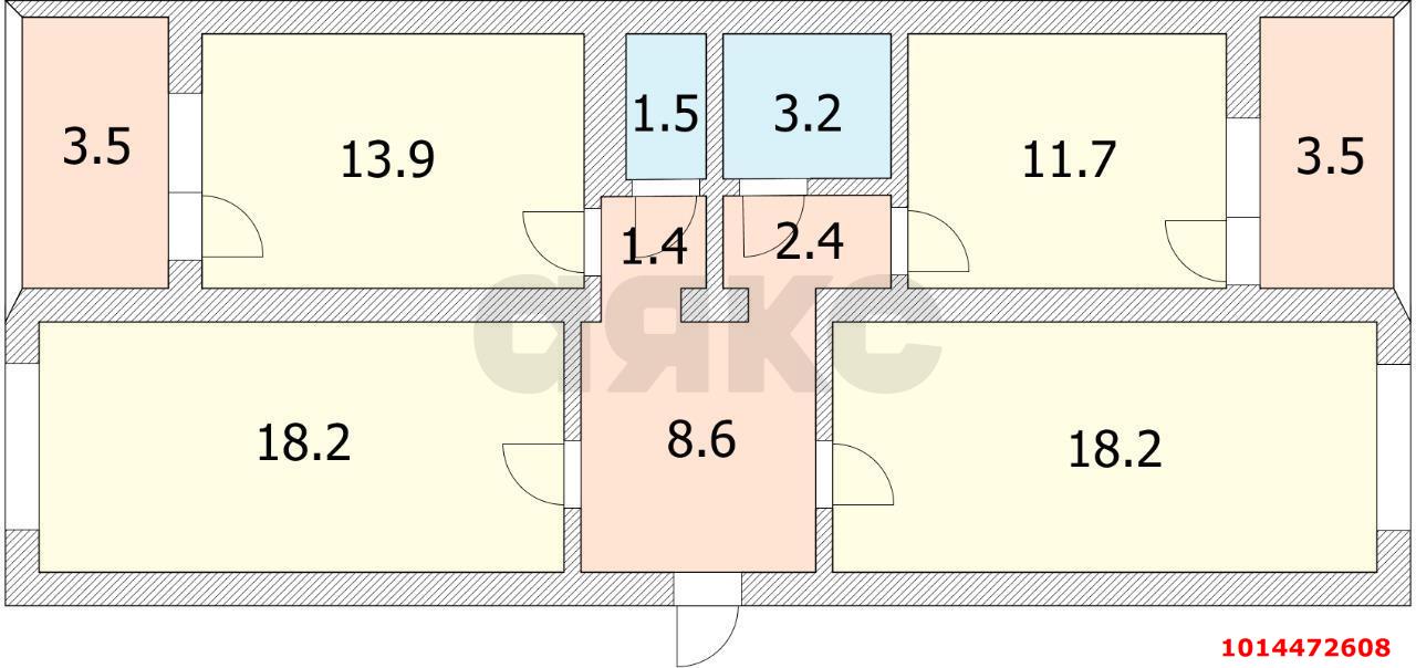 Фото №15: 3-комнатная квартира 79 м² - Краснодар, Восточно-Кругликовский, ул. Черкасская, 131