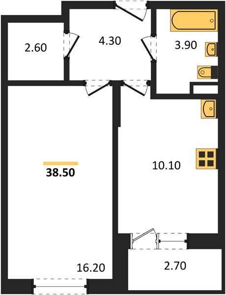 Фото №1: 1-комнатная квартира 39 м² - Берёзовый, Прикубанский внутригородской округ, Прогресс, жилой комплекс Нова Вита, мкр. жилой комплекс Прогресс, ул. имени А.Н. Лодыгина, 6к14
