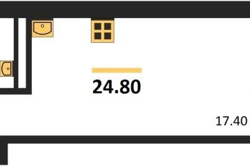 Фото №1: Студия 26 м² - Берёзовый, мкр. жилой комплекс Нова Вита, ул. имени А.Н. Лодыгина, 6к17
