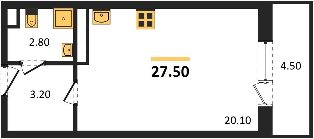 Фото №1: Студия 29 м² - Берёзовый, жилой комплекс Прогресс, Прикубанский внутригородской округ, Прогресс, мкр. жилой комплекс Нова Вита, ул. имени А.Н. Лодыгина, 6к17