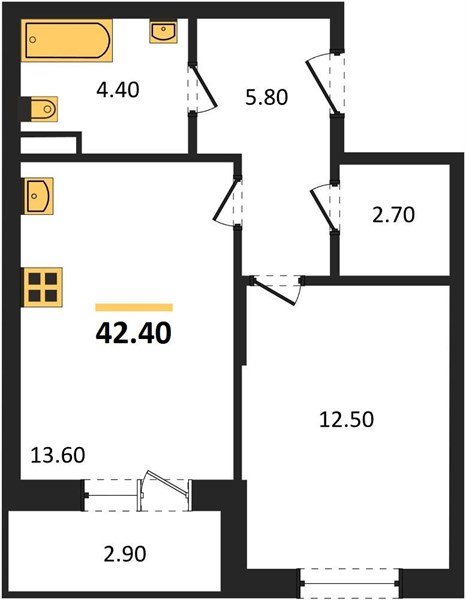 Фото №1: 1-комнатная квартира 42 м² - Берёзовый, жилой комплекс Прогресс, Прикубанский внутригородской округ, Прогресс, мкр. жилой комплекс Нова Вита, ул. имени А.Н. Лодыгина, 6к17