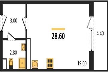 Фото №1: Студия 28 м² - Берёзовый, мкр. жилой комплекс Нова Вита, ул. имени А.Н. Лодыгина, 6к17
