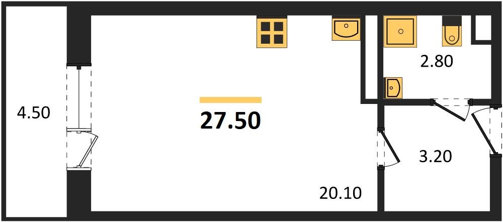 Фото №1: Студия 28 м² - Берёзовый, Прикубанский внутригородской округ, Прогресс, жилой комплекс Прогресс, мкр. жилой комплекс Нова Вита, ул. имени А.Н. Лодыгина, 6к18