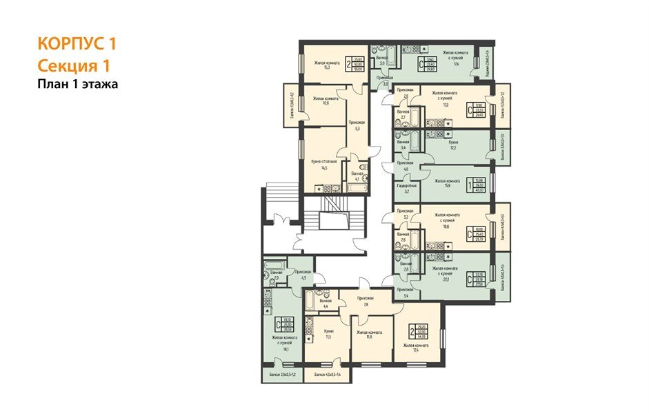 Фото №8: Студия 26 м² - Берёзовый, Прикубанский внутригородской округ, Прогресс, жилой комплекс Прогресс, мкр. жилой комплекс Нова Вита, ул. имени А.Н. Лодыгина, 6к1
