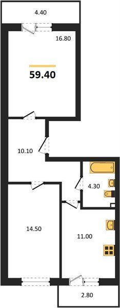 Фото №1: 2-комнатная квартира 60 м² - Берёзовый, Прогресс, Прикубанский внутригородской округ, жилой комплекс Нова Вита, мкр. жилой комплекс Прогресс, ул. имени А.Н. Лодыгина, 6к6