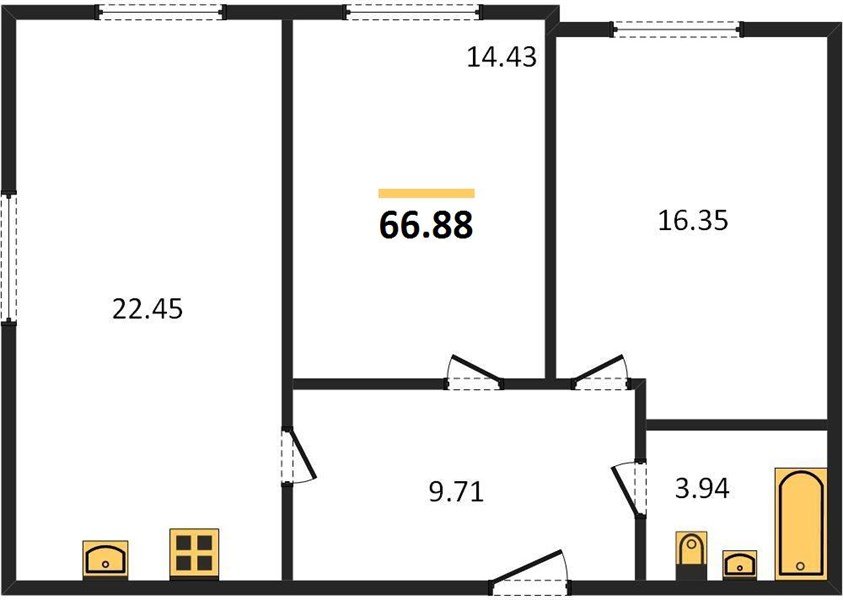 Фото №1: 2-комнатная квартира 66 м² - Краснодар, жилой комплекс Гарантия в Немецкой Деревне, ул. Атлантическая, 2к4