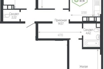 Фото №1: 3-комнатная квартира 87 м² - Краснодар, мкр. Черёмушки, 