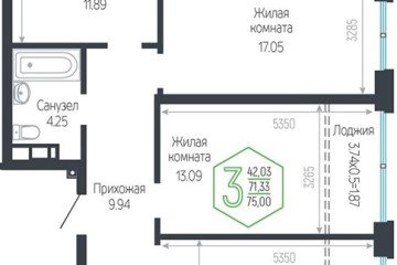 Фото №1: 3-комнатная квартира 75 м² - Краснодар, мкр. Черёмушки, 