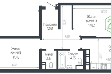 Фото №1: 2-комнатная квартира 65 м² - Краснодар, мкр. Черёмушки, 