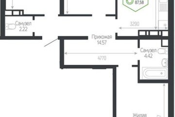Фото №1: 3-комнатная квартира 87 м² - Краснодар, мкр. Черёмушки, 