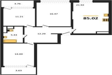 Фото №1: 3-комнатная квартира 85 м² - Краснодар, мкр. Черёмушки, 