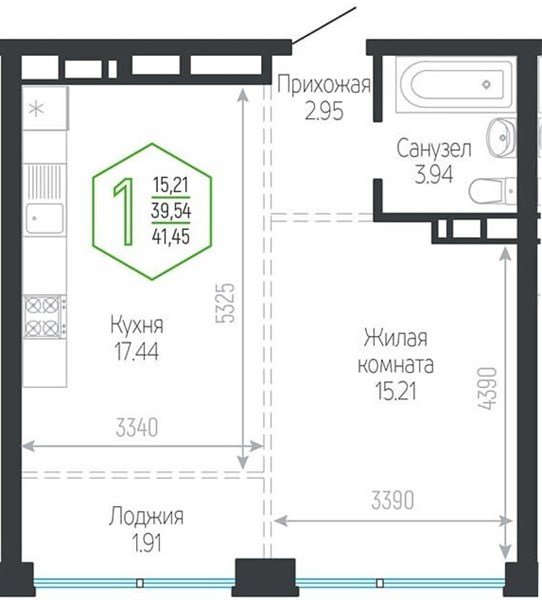 Фото №1: 1-комнатная квартира 41 м² - Краснодар, Черёмушки, 