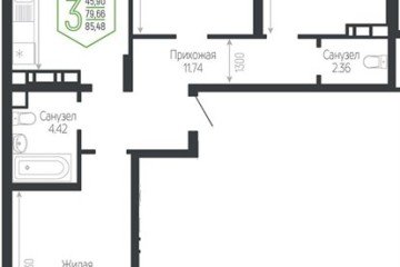 Фото №1: 3-комнатная квартира 85 м² - Краснодар, мкр. Черёмушки, 