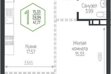 Фото №1: 1-комнатная квартира 41 м² - Краснодар, мкр. Черёмушки, 