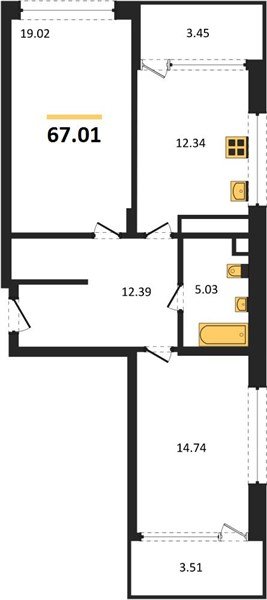 Фото №1: 2-комнатная квартира 67 м² - Краснодар, Центральный внутригородской округ, мкр. Черёмушки