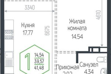 Фото №1: 1-комнатная квартира 41 м² - Краснодар, мкр. Черёмушки, 