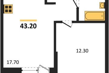 Фото №1: 1-комнатная квартира 43 м² - Краснодар, мкр. Прикубанский внутригородской округ, 